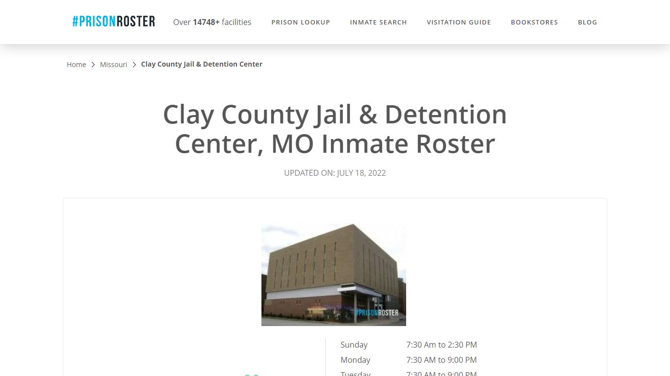 Clay County Jail & Detention Center, MO Inmate Roster